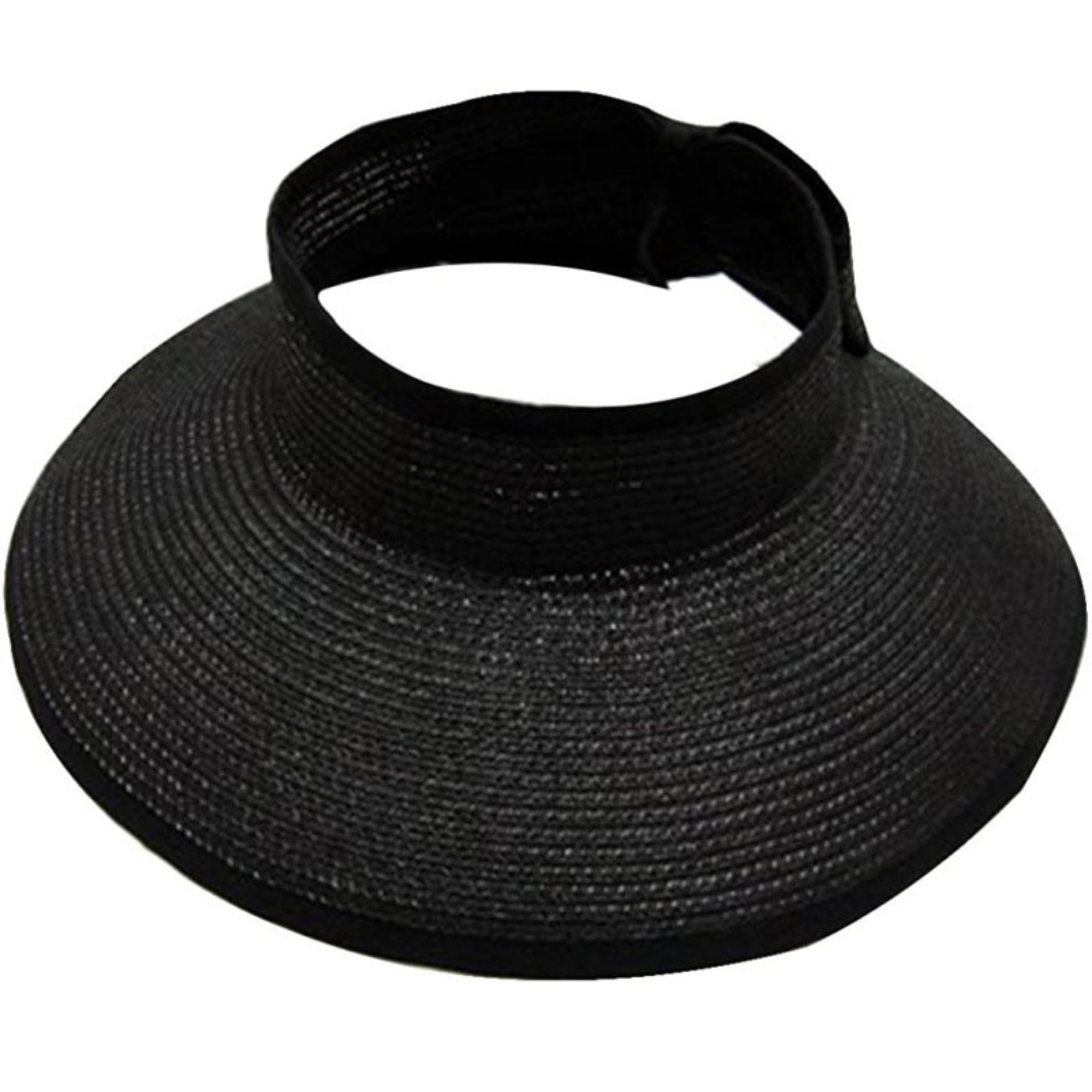 Woven Straw Rollable Visor Wide Brim UV - Blocking Hat 2