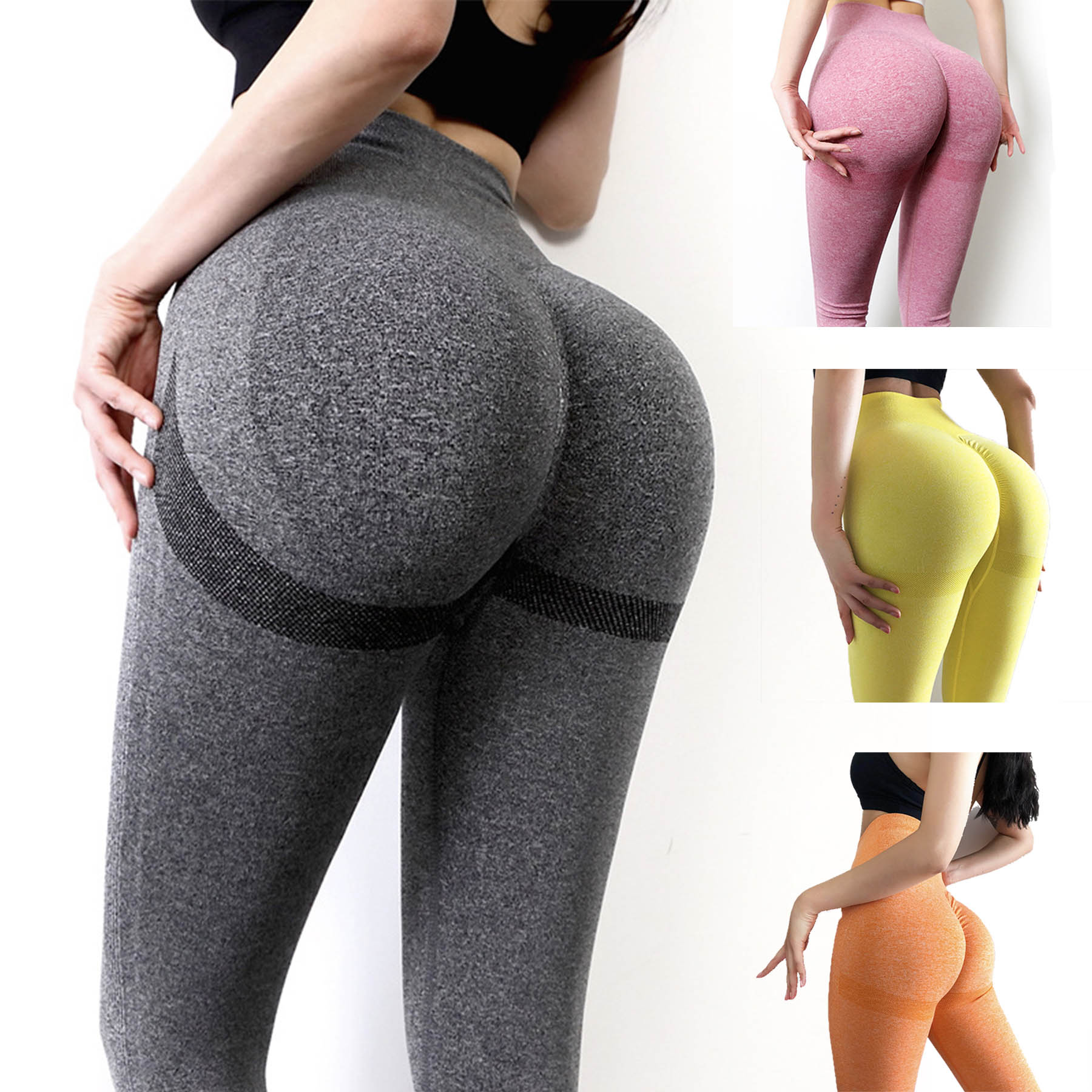 Womens Seamless Leggings High Waisted Tummy Control Gym Yoga Pants 1