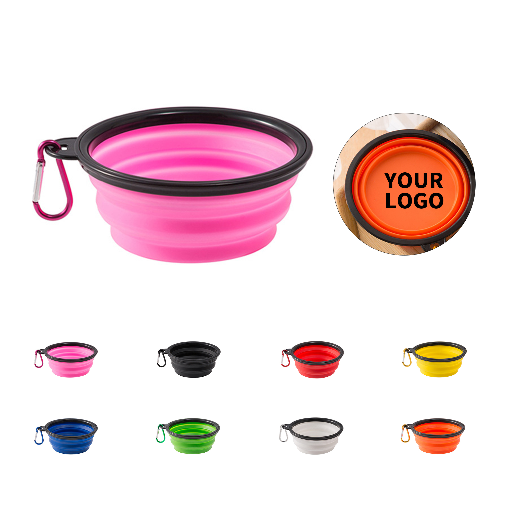 Portable Collapsible Pet Travel Dish With Carabiner 9