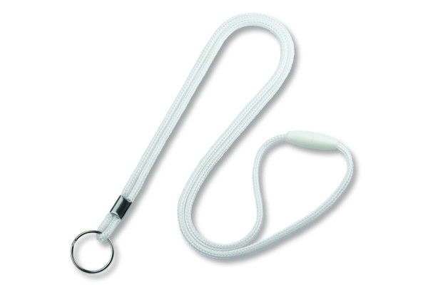 1/8" Breakaway Blank Lanyard w/Split Ring (White) 1