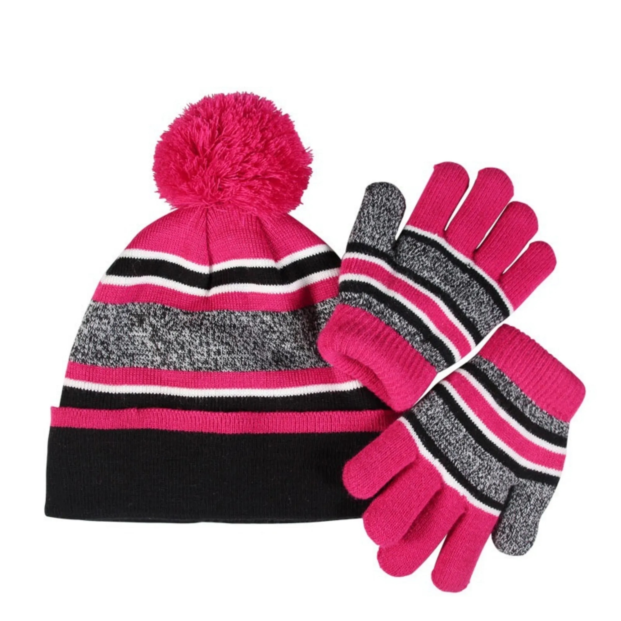 Two Piece Winter Solid Color Warm Children's Hat And Gloves 3