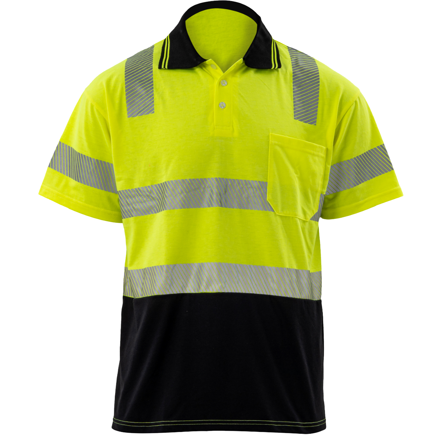 Class 3 Cotton Knitted Double Band Segmented Tape Polo Shirt with Pocket 1