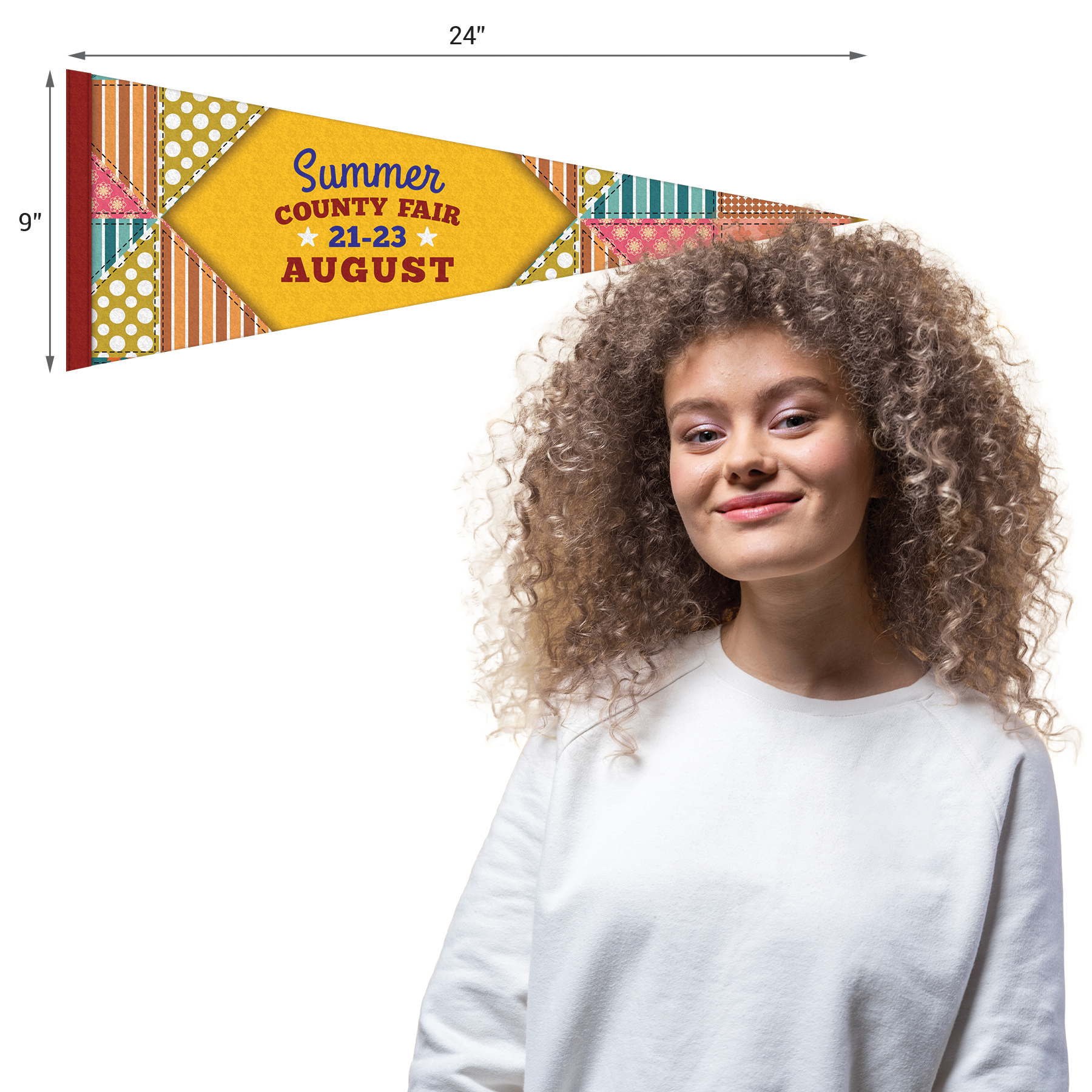 9" x 24" Custom Printed Soft Felt Pennant 4
