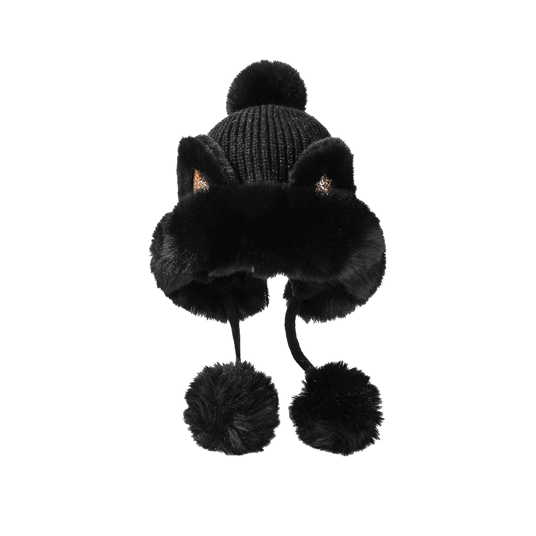 Women Winter Warm Cute Cat Ears Knitted Beanie Hat 8