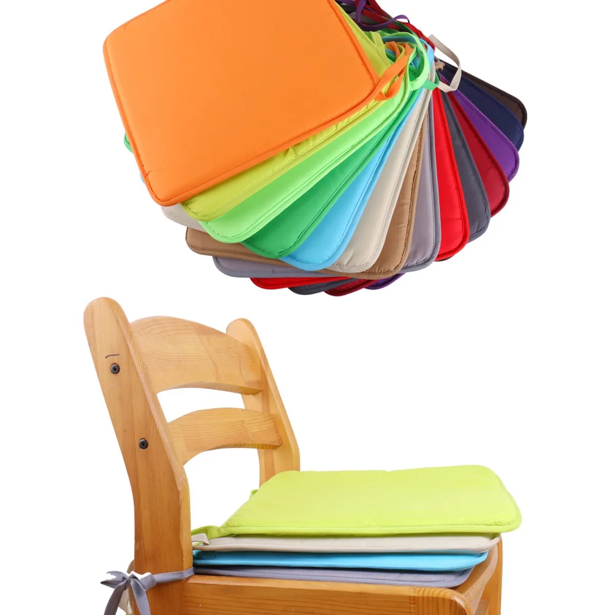 Square Seat Covers Chair Mat Cushion Pads with Ties 4