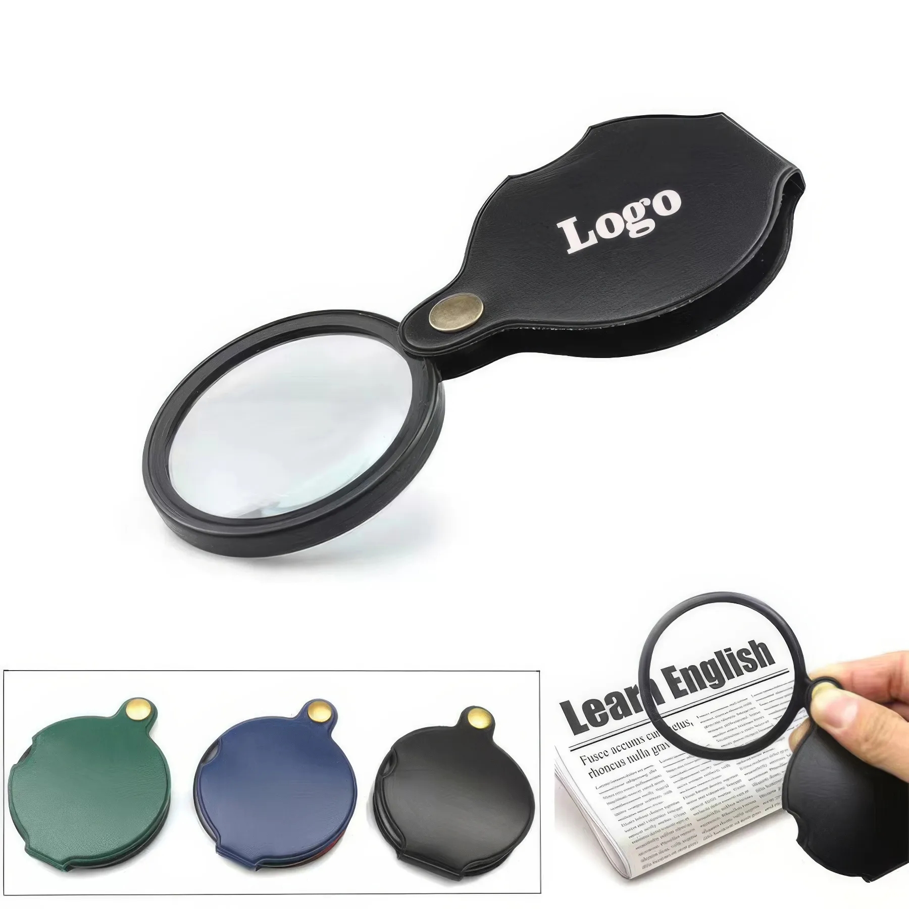 Mini Folding Magnify Glass, custom ruler with logo imprint 5