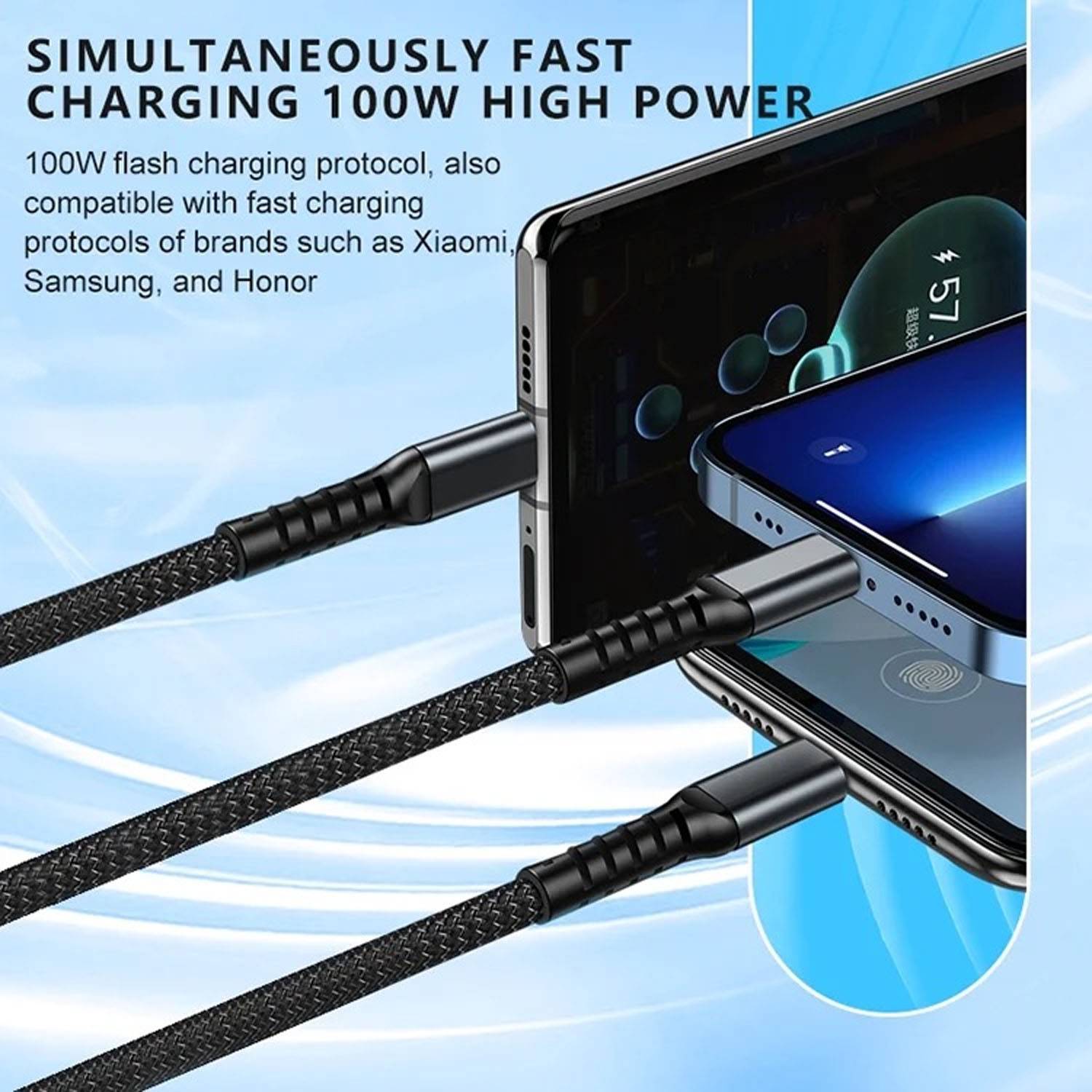 3 in 1 100W 5A ultra-high fast charging 4