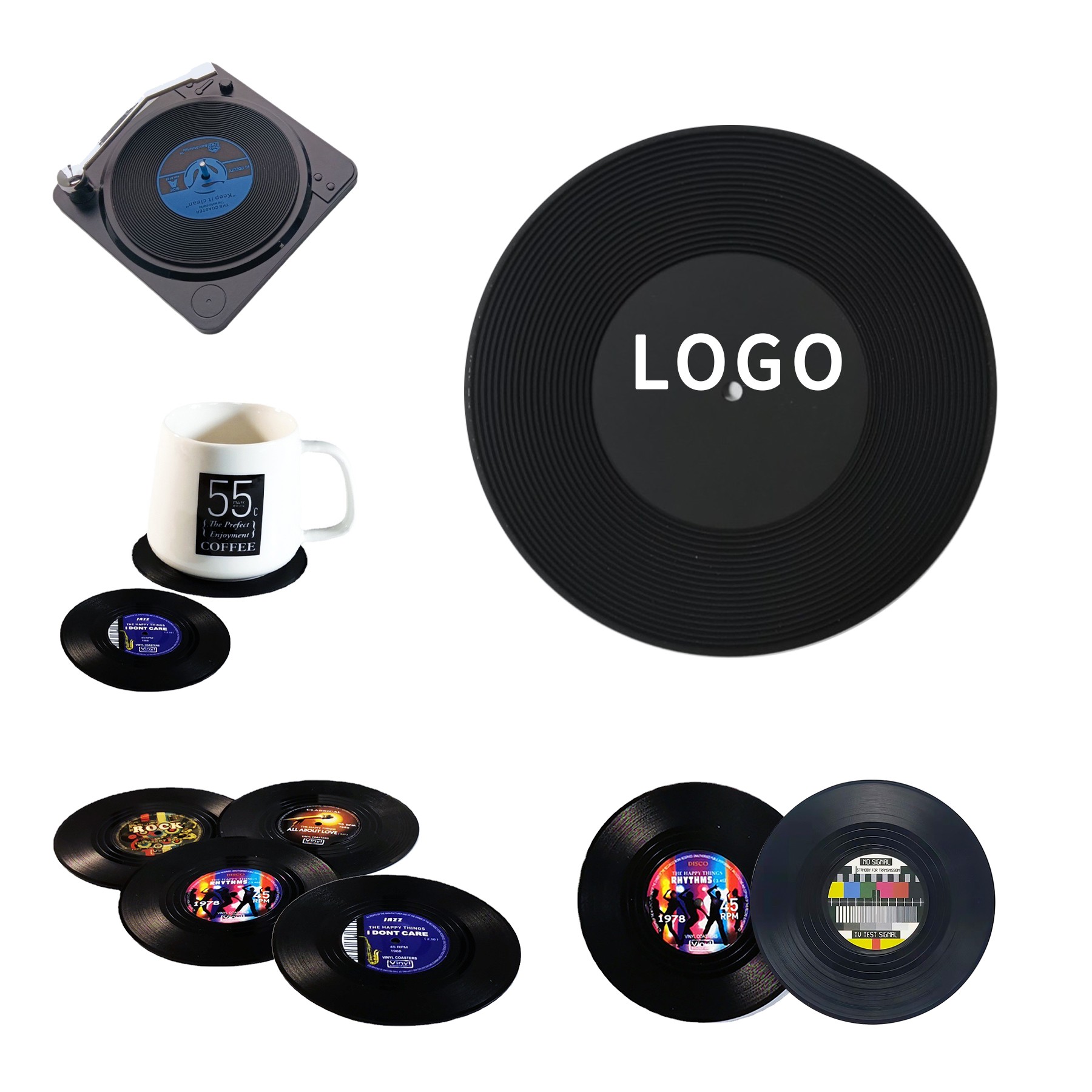 Custom Anti-Slip Vintage Cd Record Coaster Coffee Cup