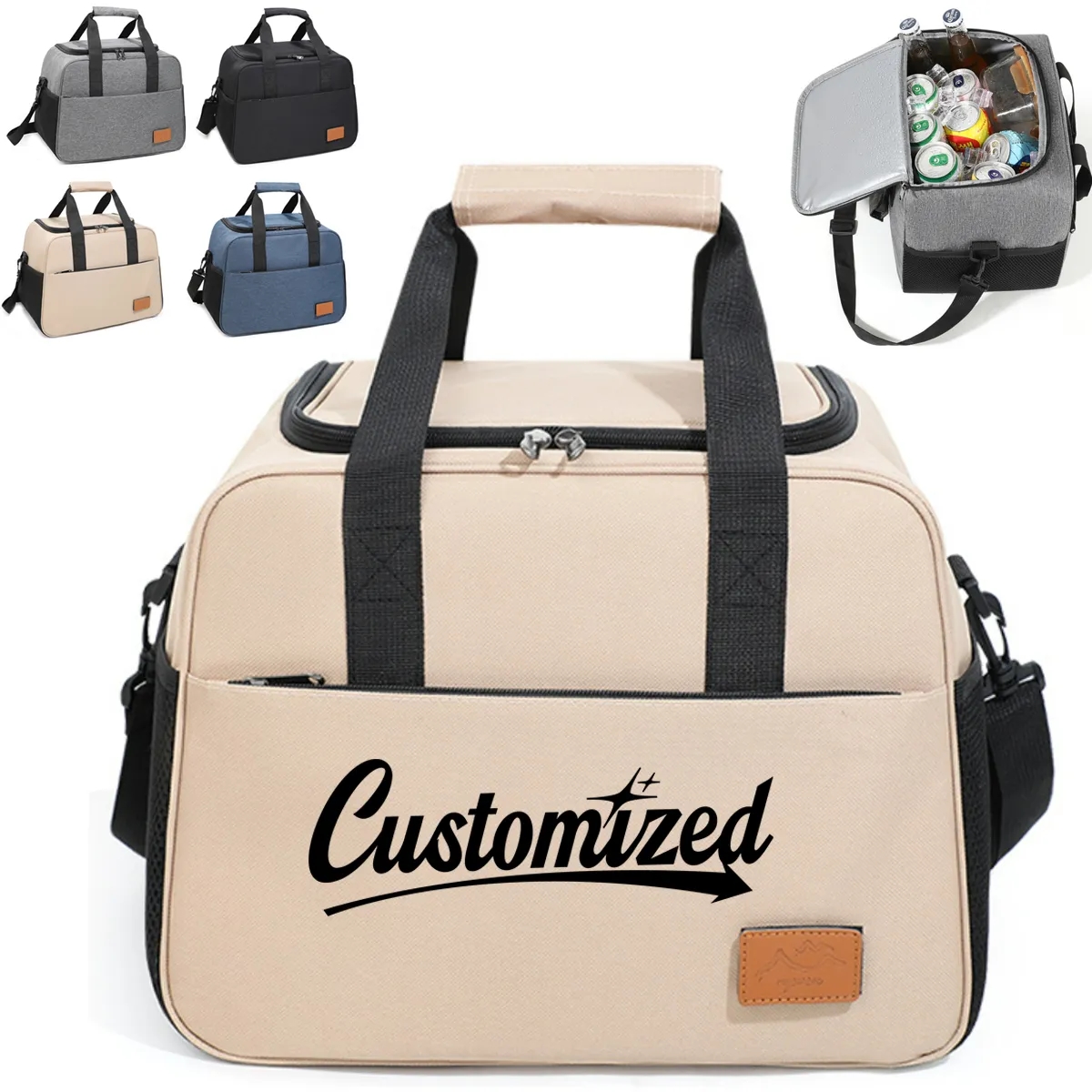 Insulated Picnic Lunch Cooler Tote Bag with Shoulder Strap 9