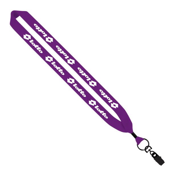 1" Cotton Lanyard with Metal Crimp & Metal Bulldog Clip 26