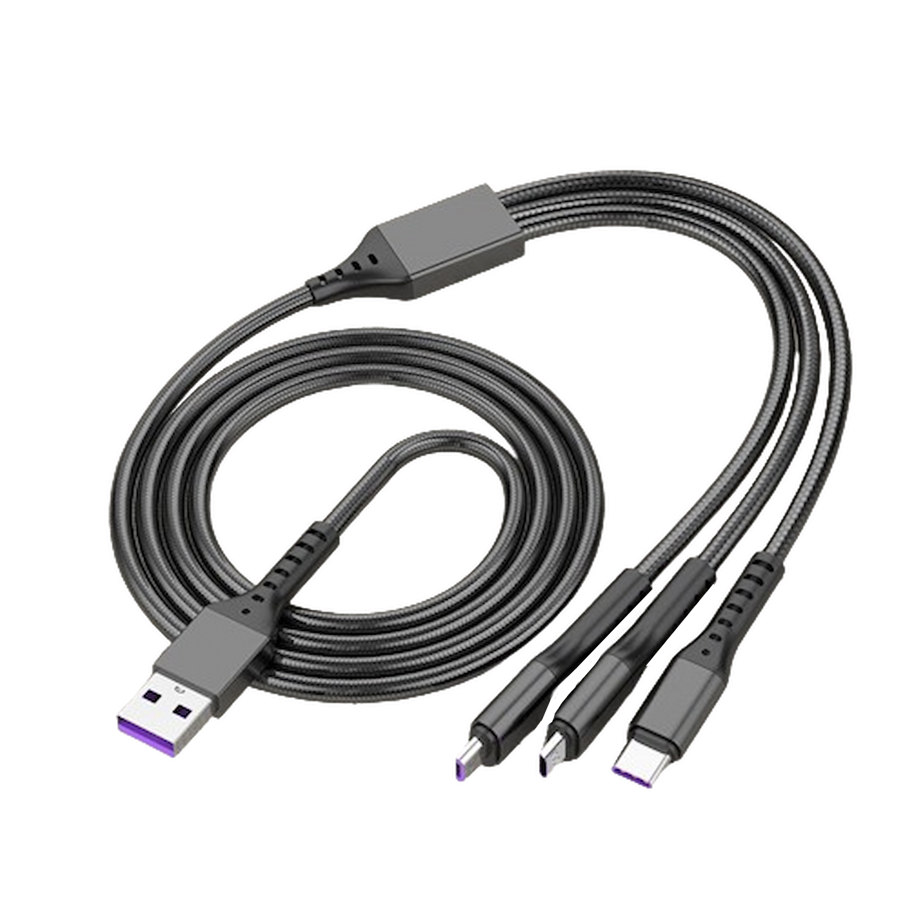 3-in-1 4ft Triplet Fast Charging and Data Cable Max 66W 3