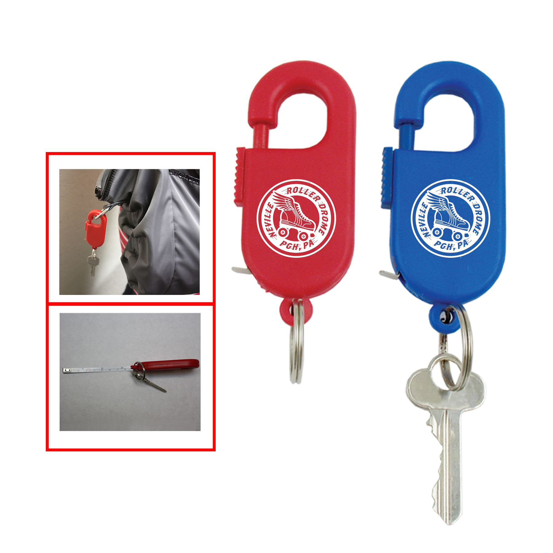 3' Spring Clip Tape Measure W/Key Ring (Close Out) 2