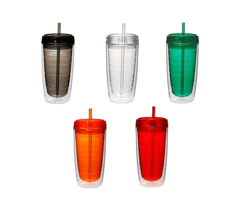 Double Wall Acrylic Tumbler with Straw, 16 oz. 3