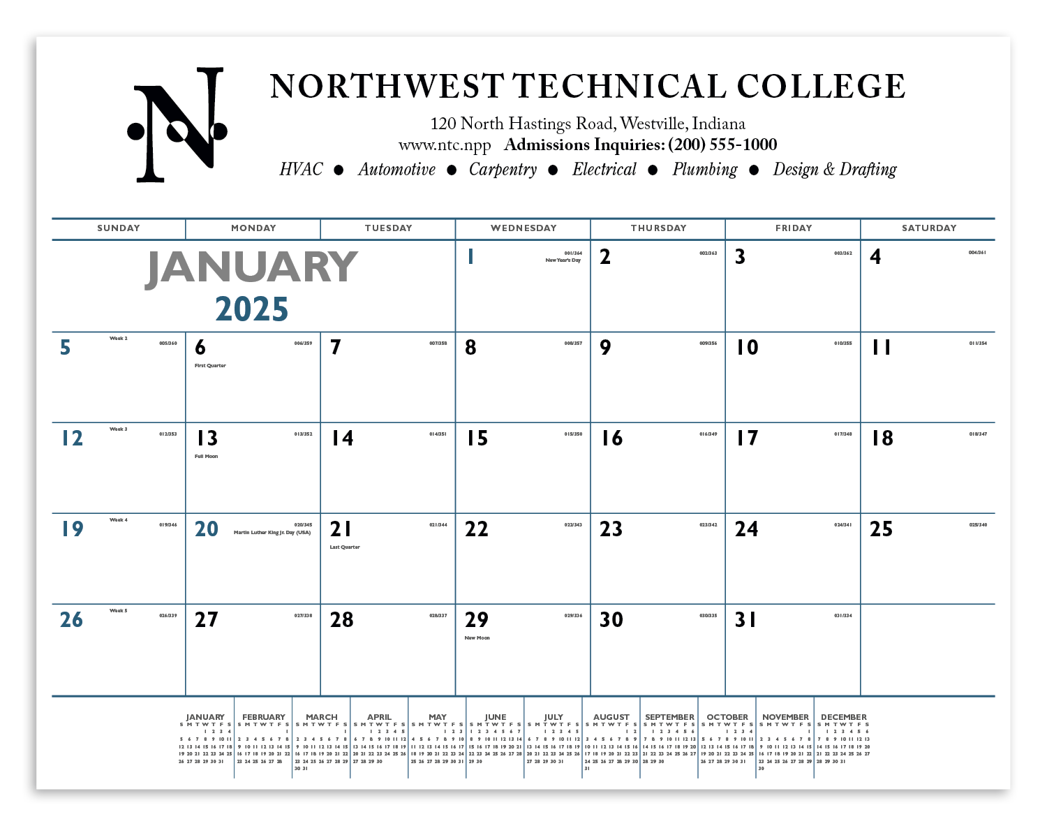 Triumph® Calendars Blue & Black Desk Pad 5