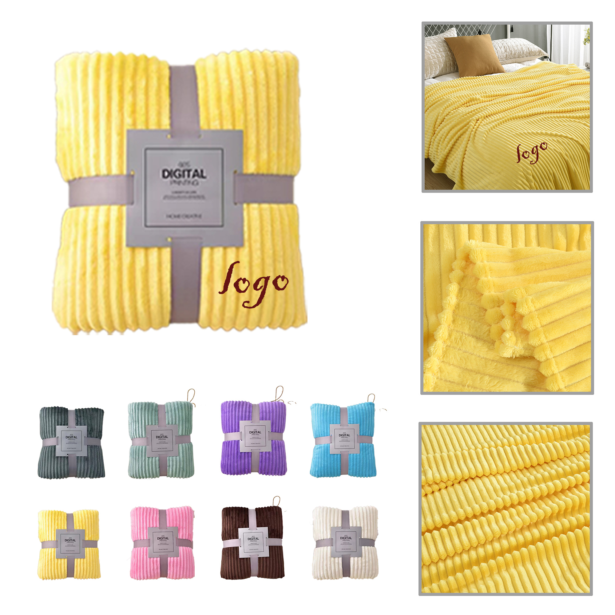 MOQ30 Cozy Coral Fleece Throw Blanket Perfect for Gifts 3