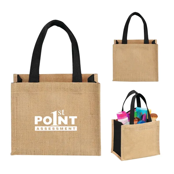 Two tone Burlap Bag Mini Size