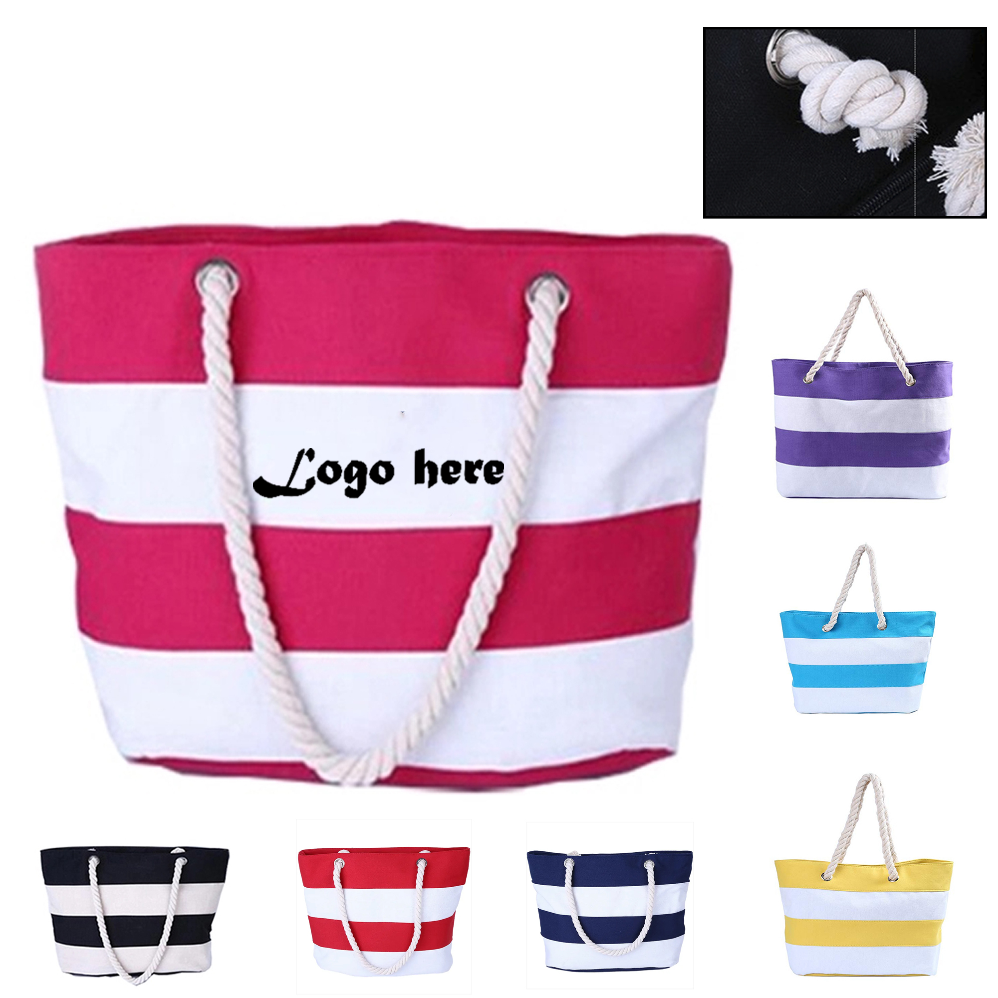 Eco Canvas Bag with Color Accent, custom tote bag with logo imprint 10