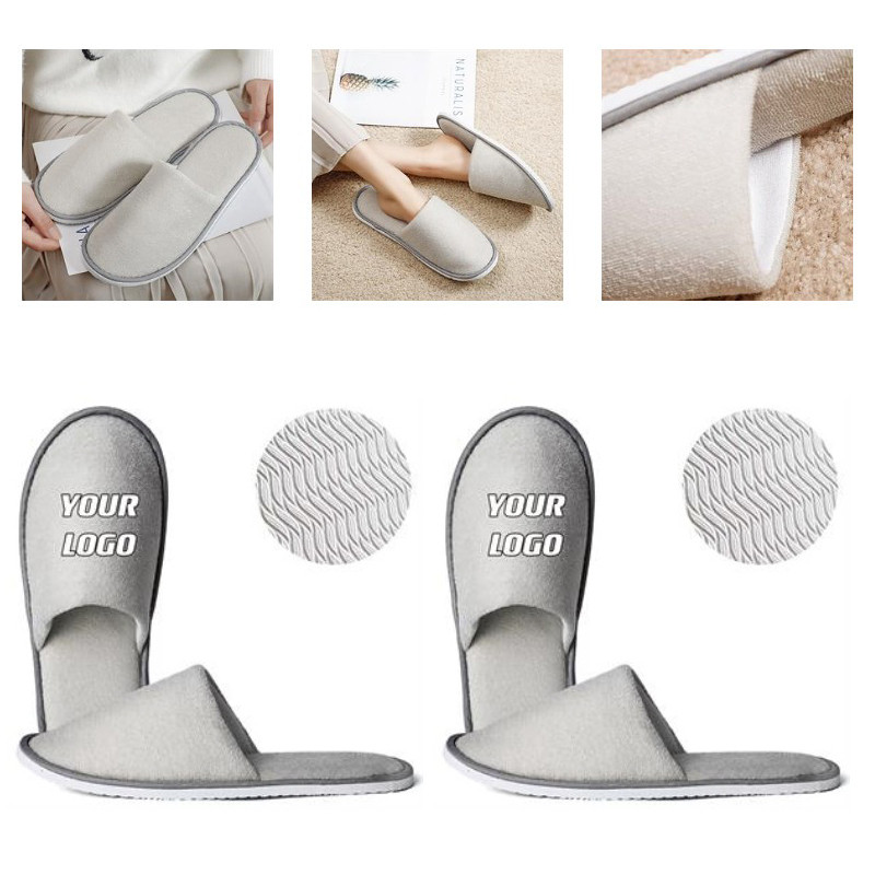 Custom Toweling Non-slip Slippers For Hotel Guesthouse