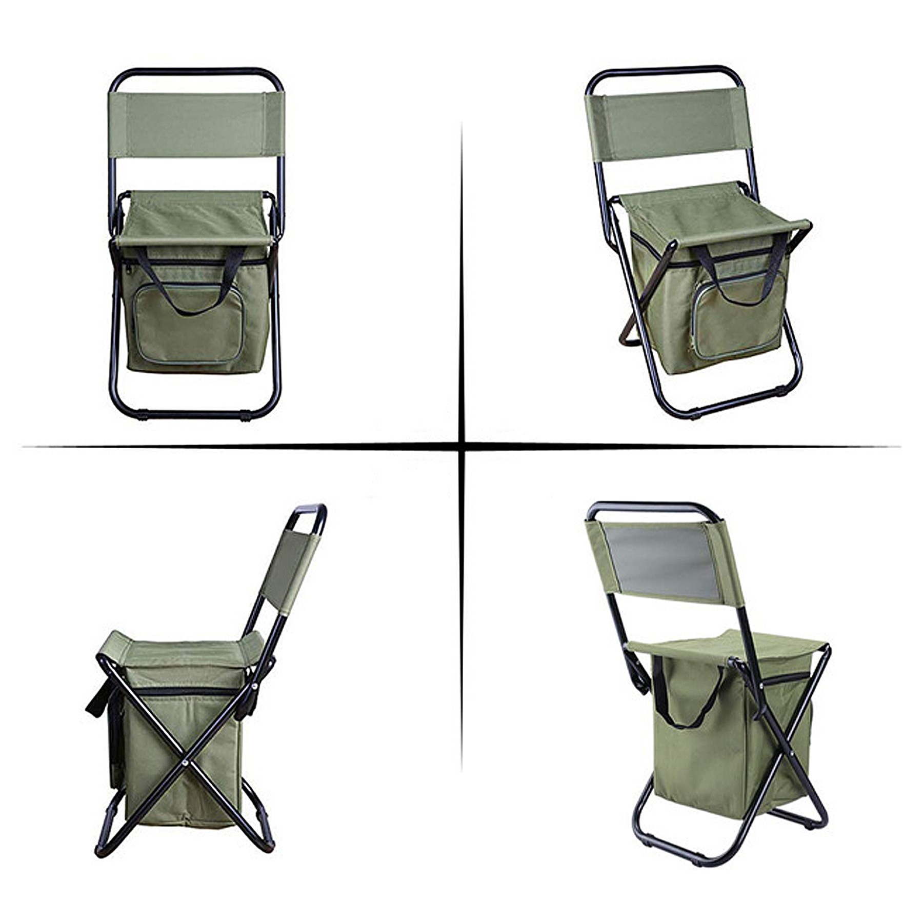 Portable Outdoor Folding Chair With Cooler Bag 2