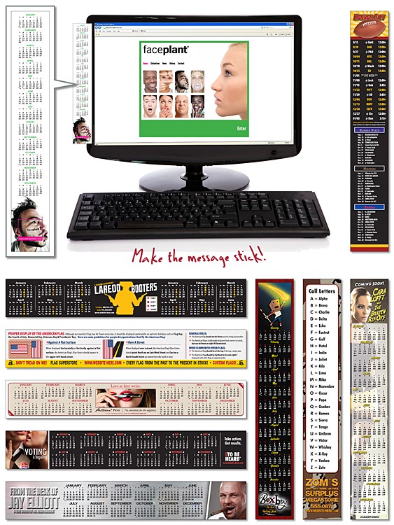 Laminated Calendar/Chart - 11x1.75 (Square Corners) - With Repositionable Sticky Backer 3
