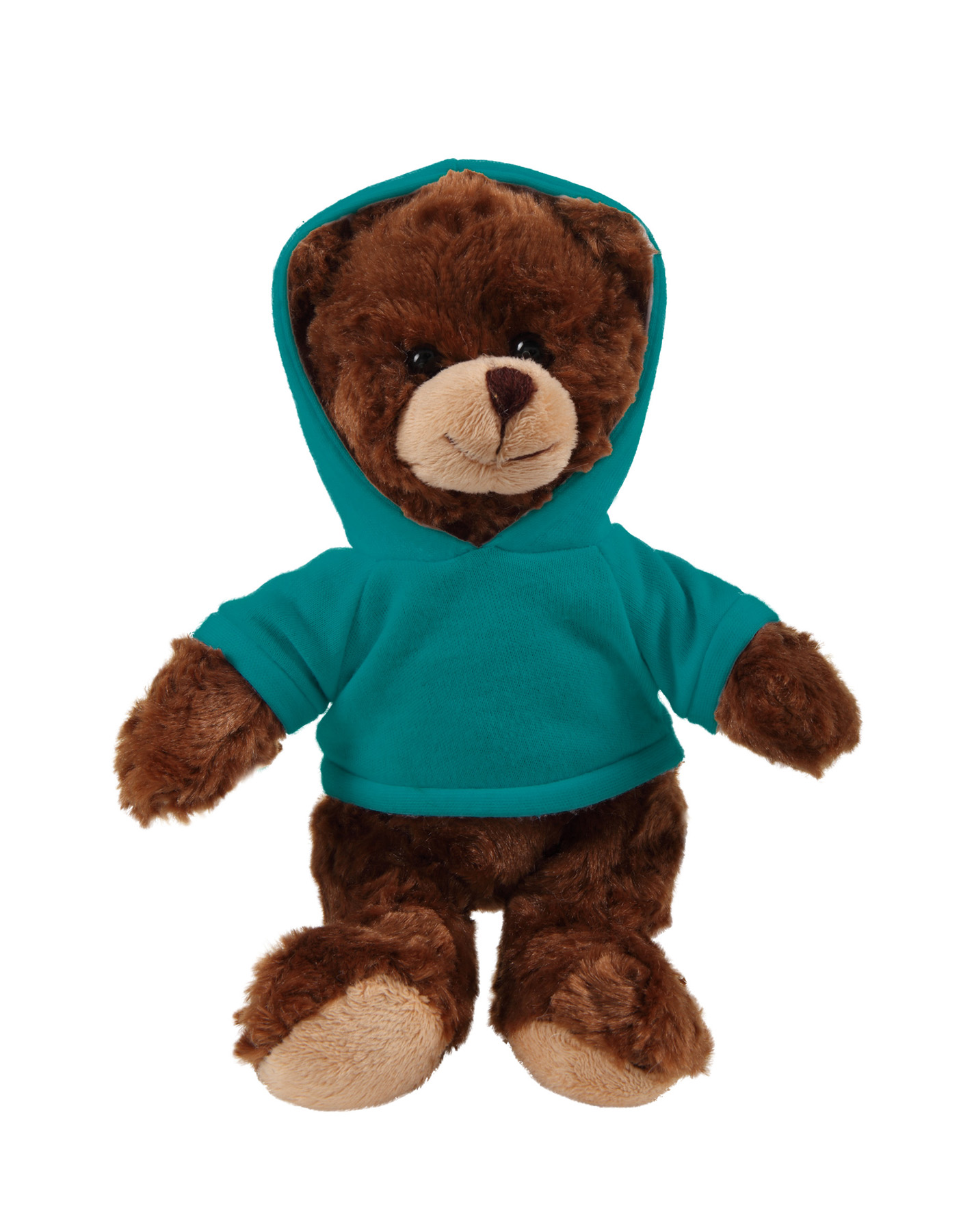 soft plush  Chocolate Curly Sitting Bear with hoodie 14