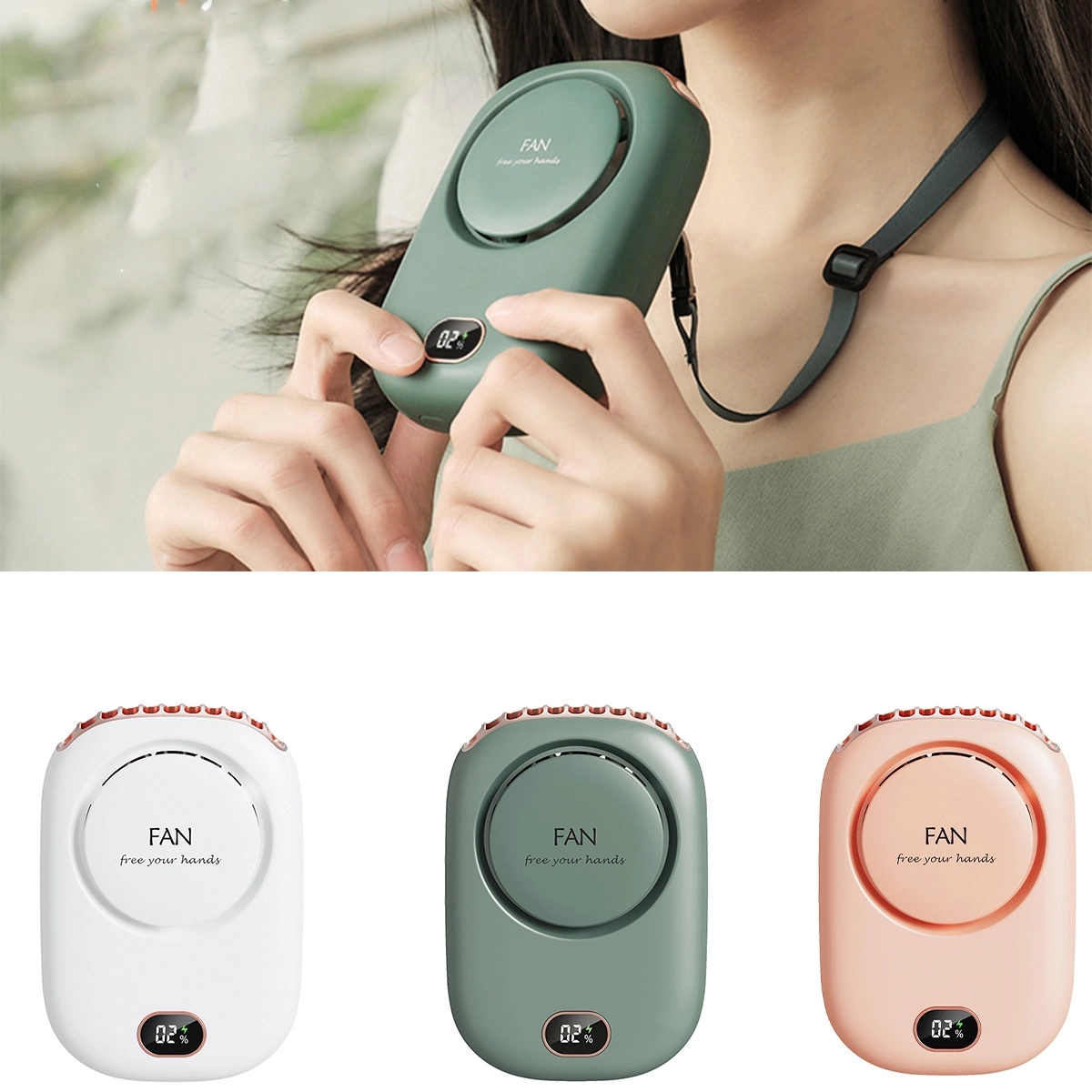 Usb Charging Mini Desktop Small Fan Neck 2