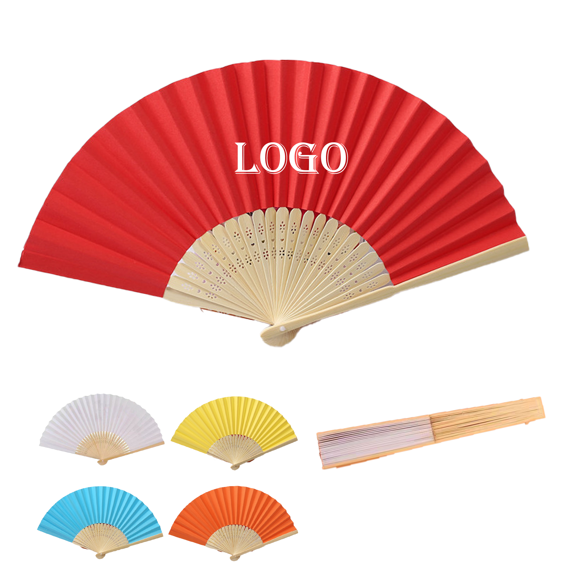 Custom Paper Fan with Bamboo Hand 2