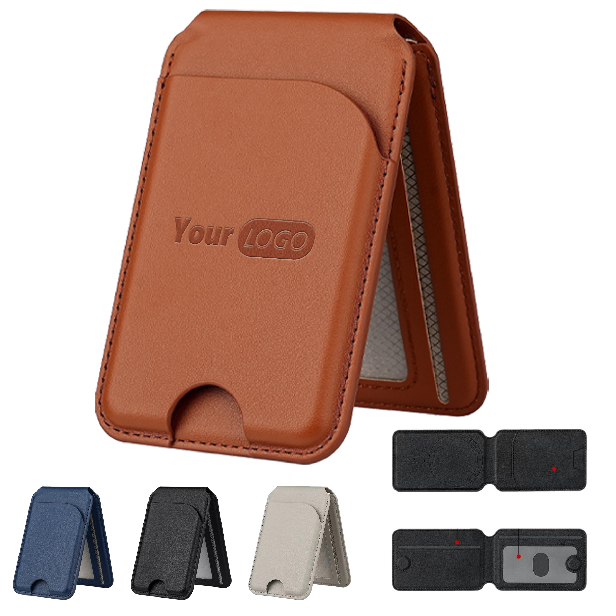 Pu Leather Compact Leather Wallet With Magnetic Closure For Secure Storage 2