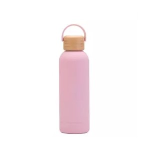 17 Oz Bamboo Lid Water Bottle With Handle, custom water bottle with logo imprint 4