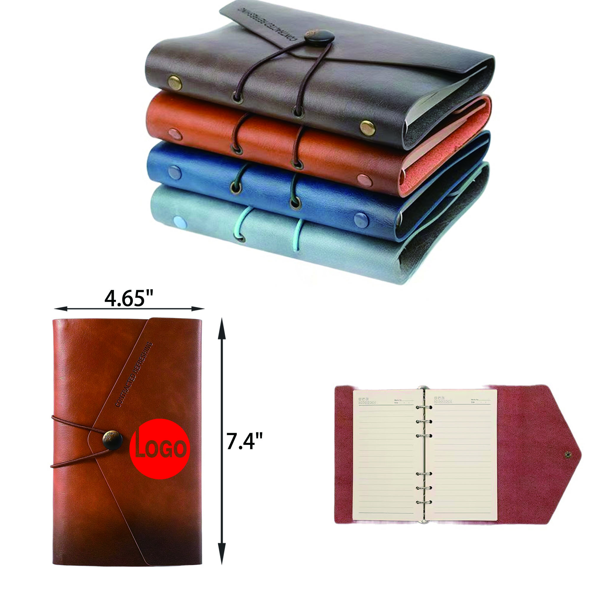 MOQ50 Stylish PU Leather Notebook Full Color 2