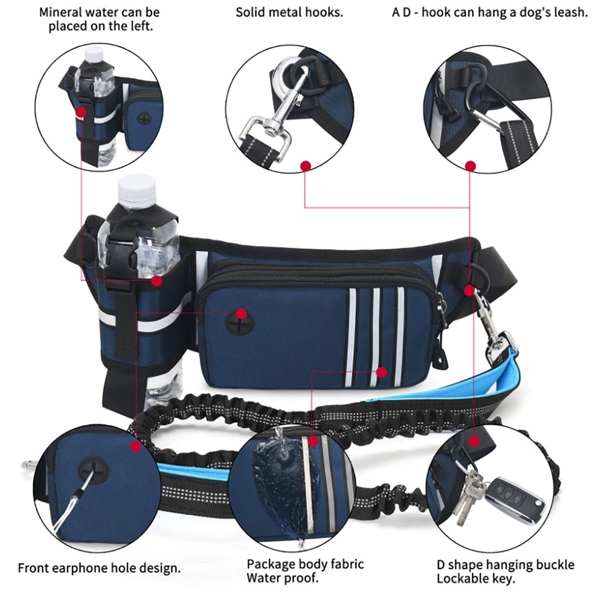 Fanny Pack With Leash Reflective 3