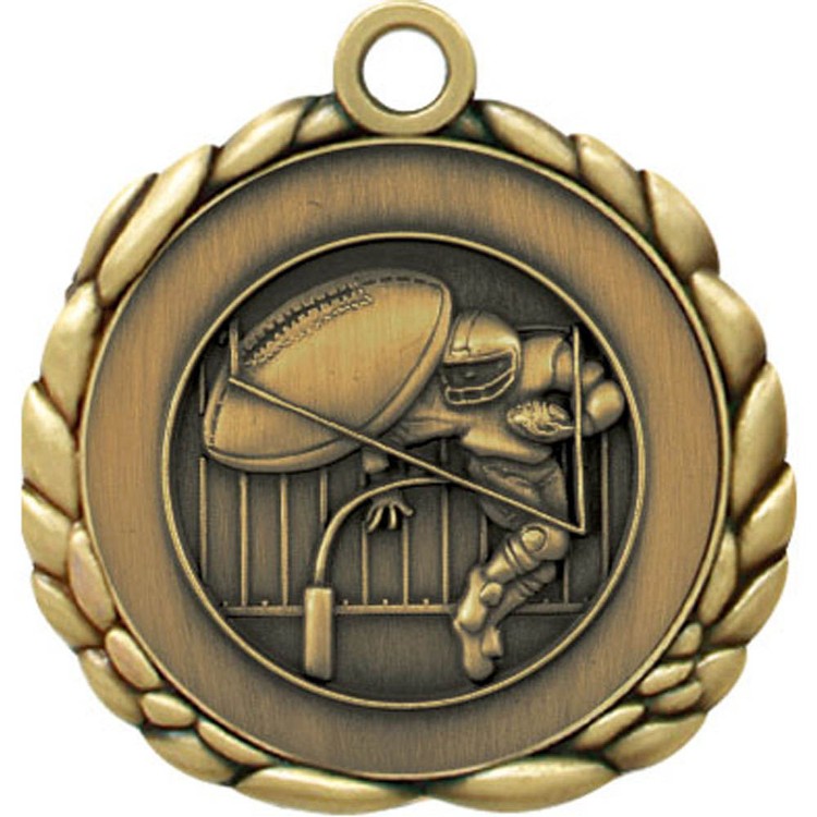 Football Antique Gold QCM Medallion (2-1/2")