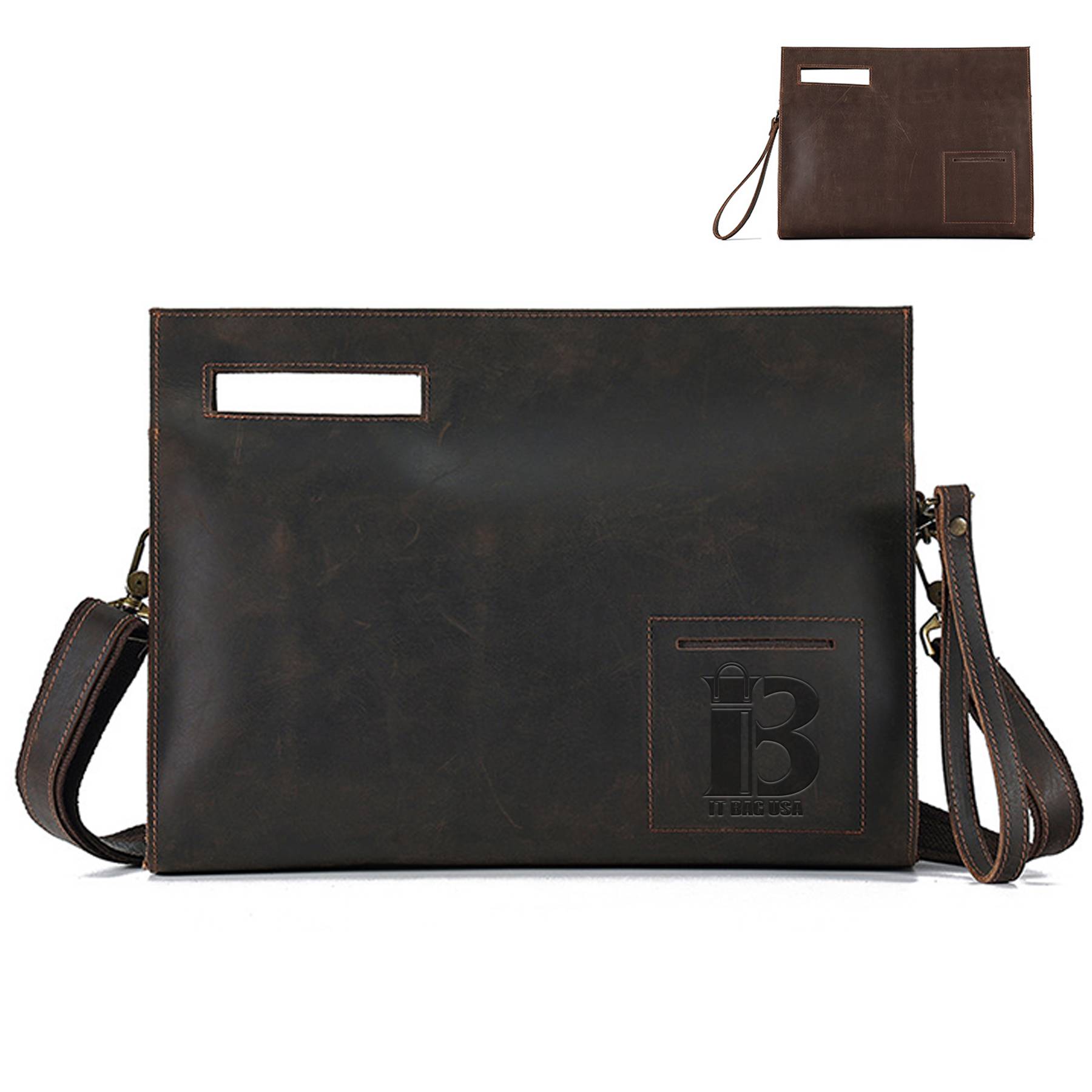 Vintage Wash Genuine Leather Crossbody Messenger Bag for Men 4