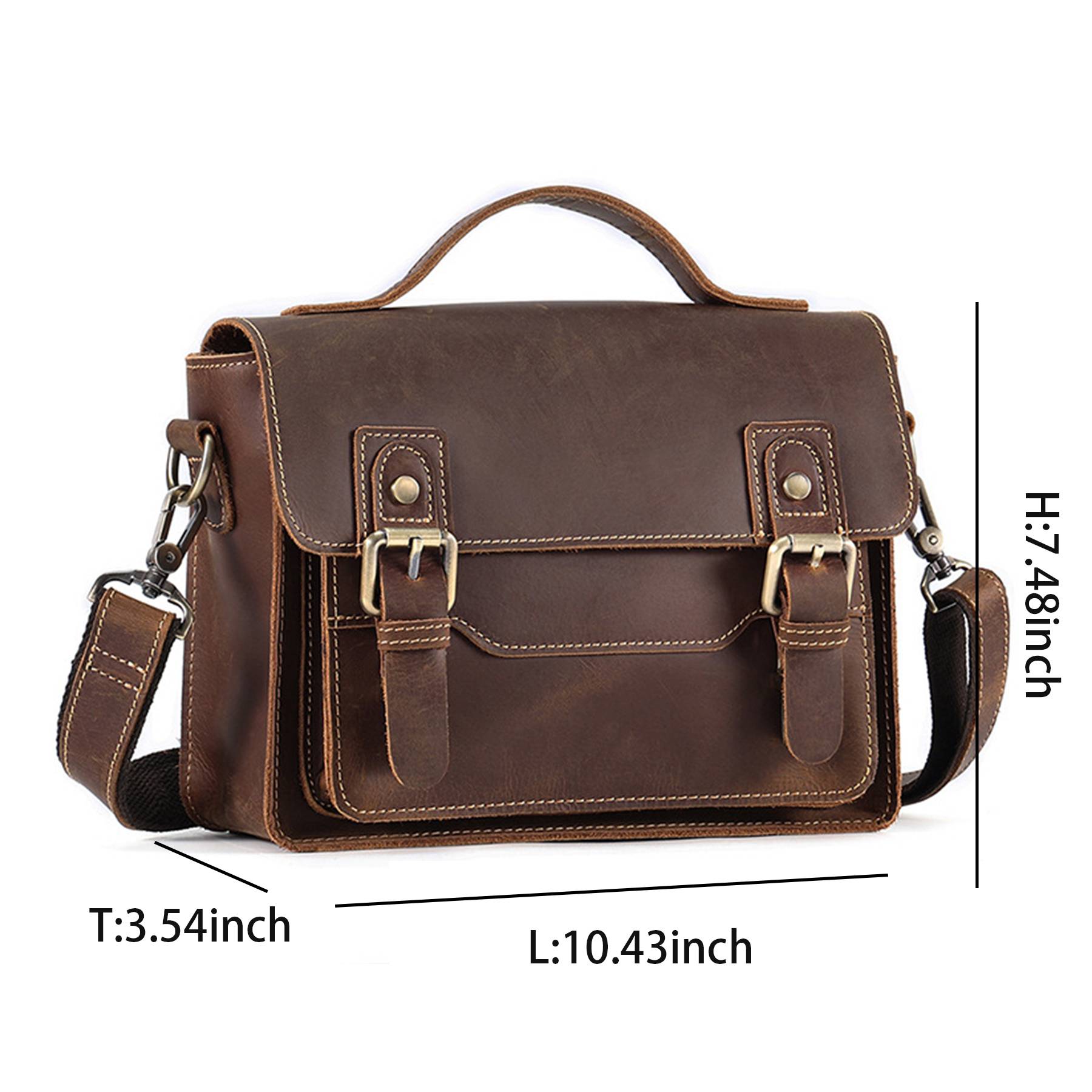 Vintage Leather Messenger Bag 4