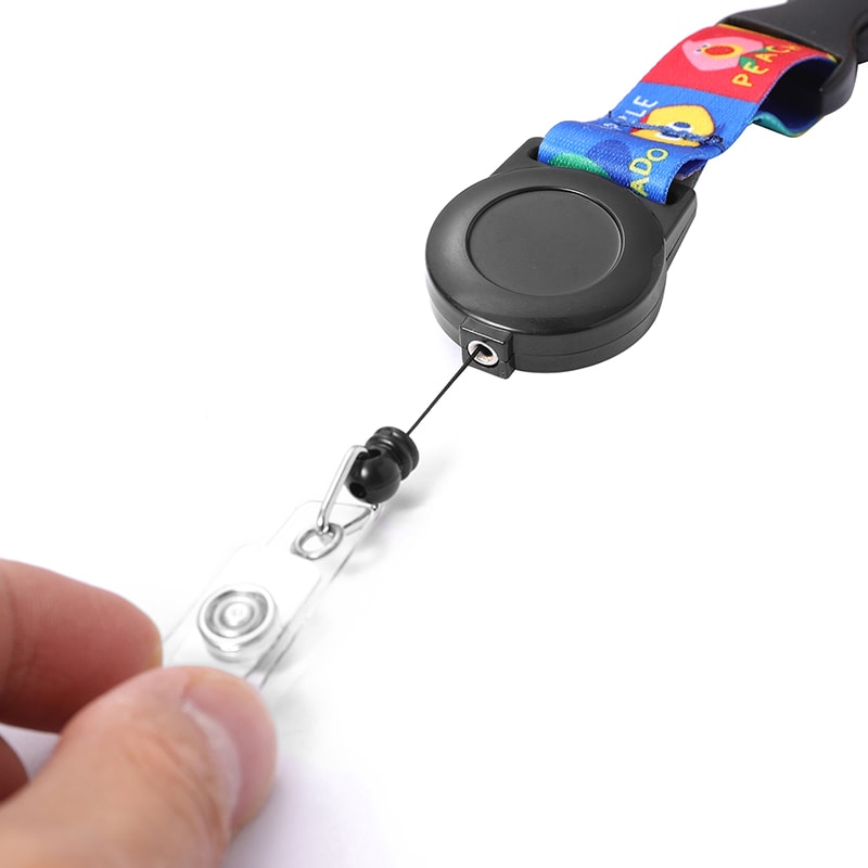 ID Badge Reel Full Color Lanyards With Badge Holder 12