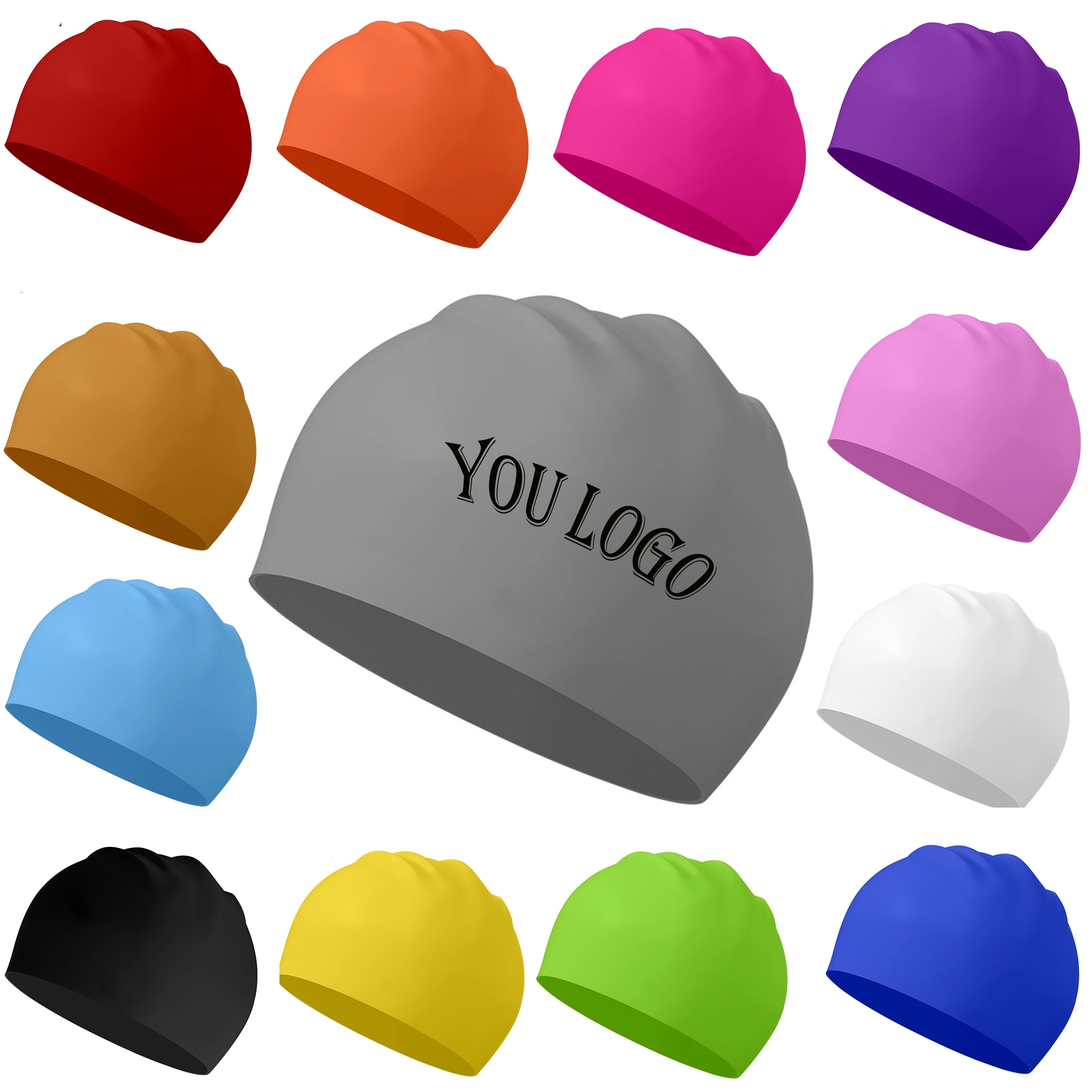 Adult Size Silicone Swim Caps