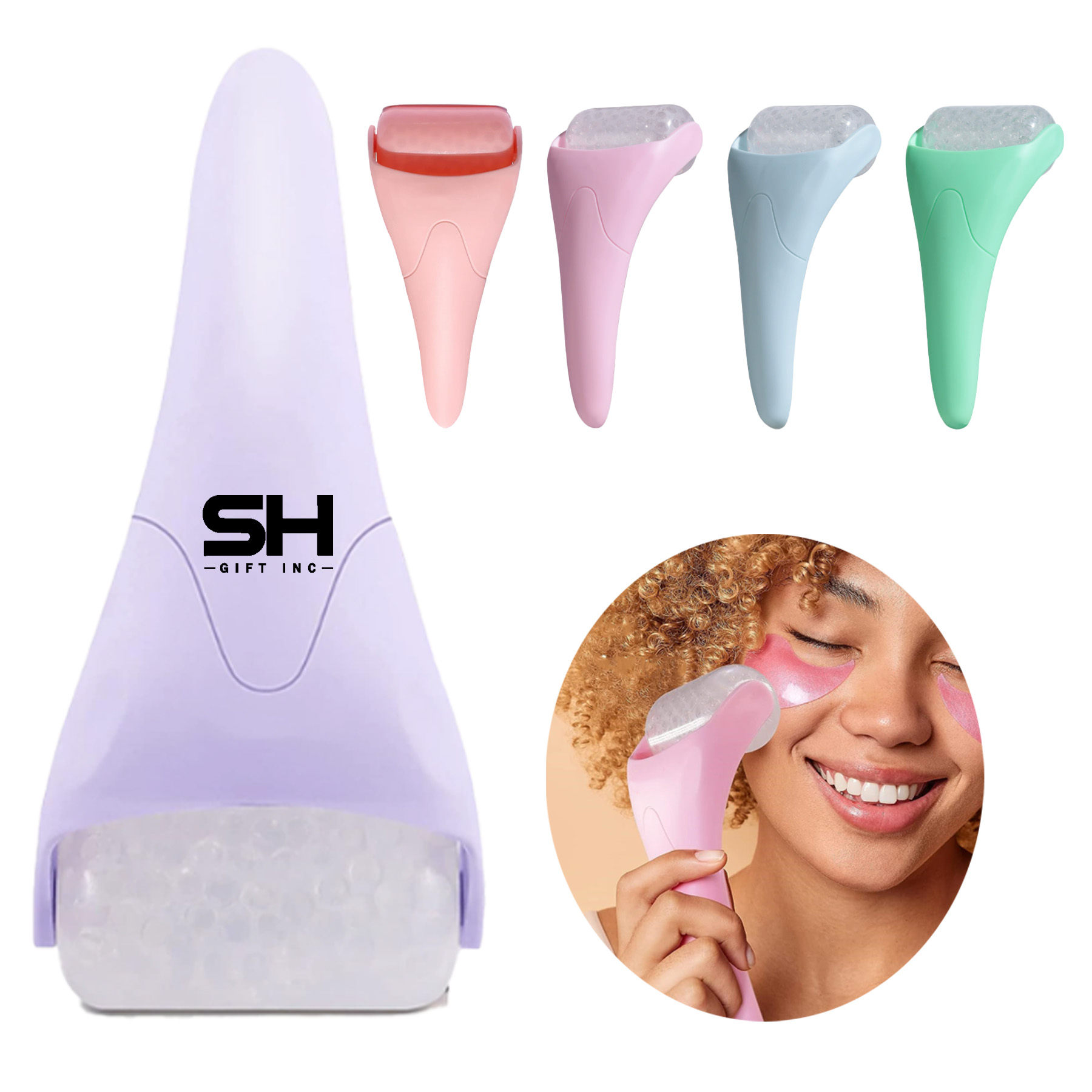 Household Face Gel Bead Silicone Ice Roller 2