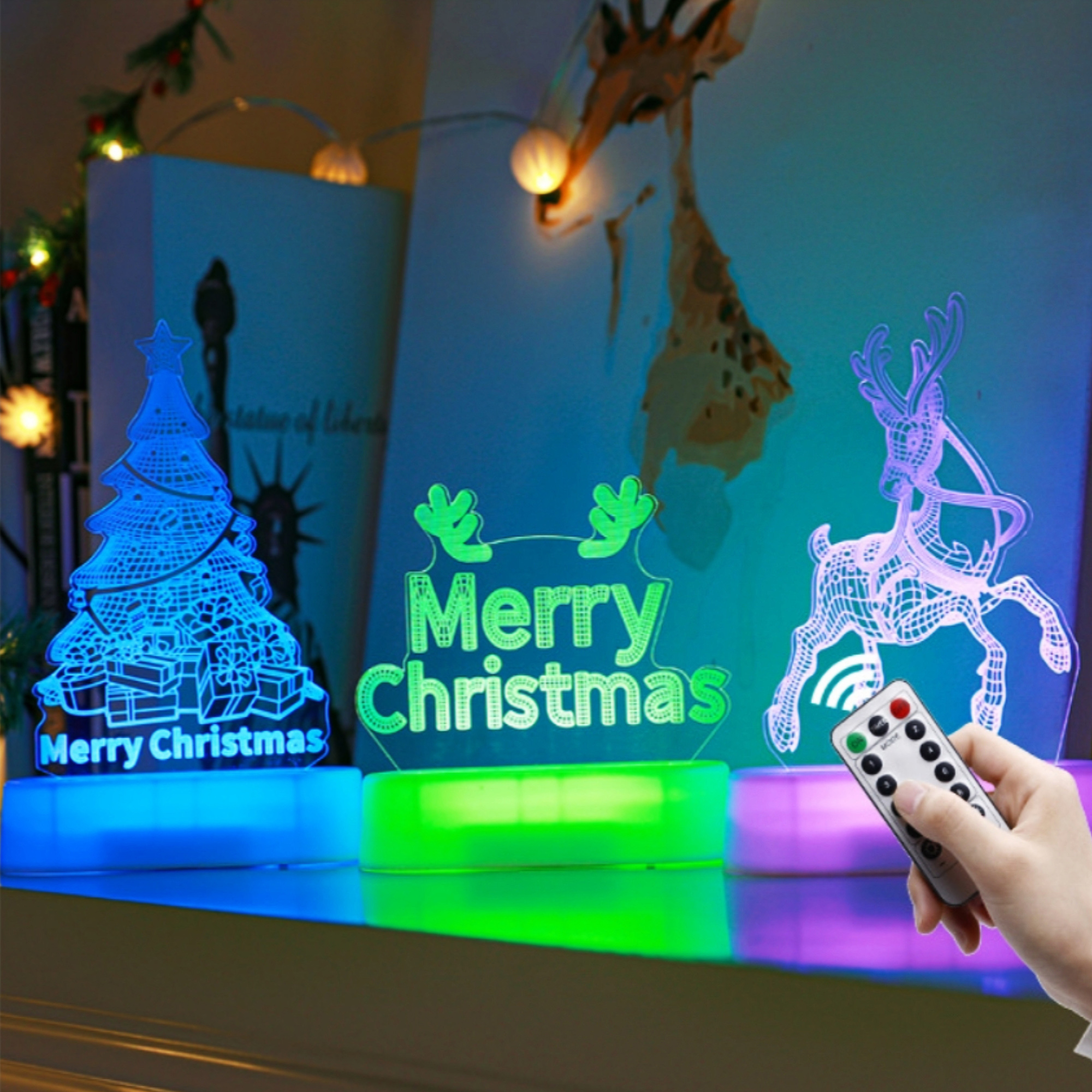 Color Remote Control Christmas LED Night Light 4