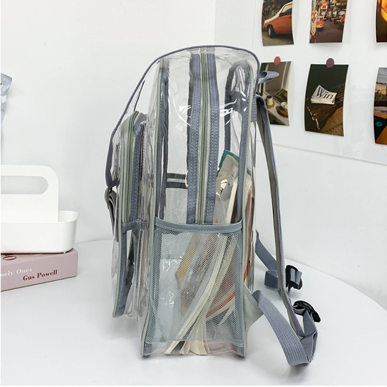 Waterproof PVC Clear Flip Top Backpack 11