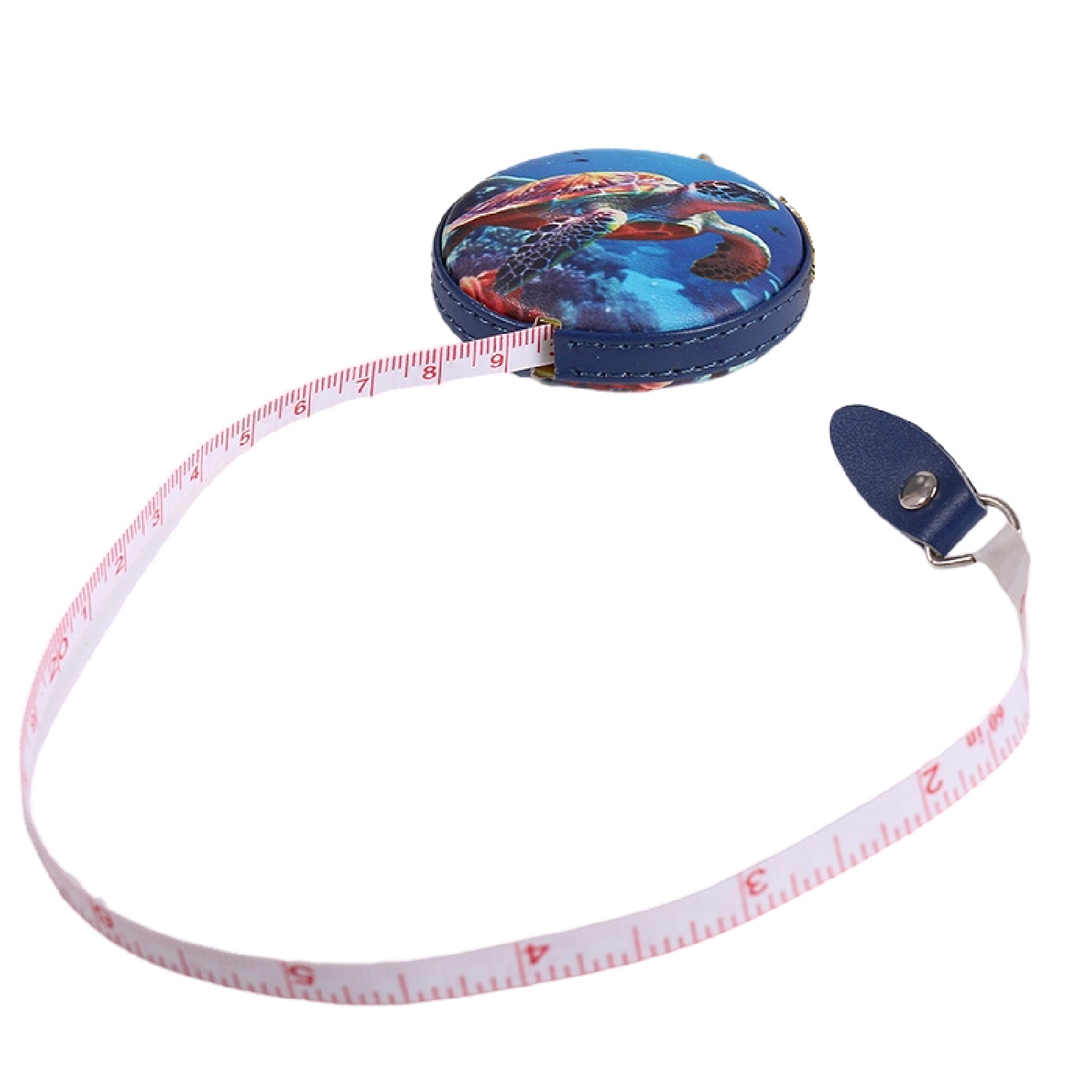 Round Leather Tape Measure Keychain, 60 inches 2
