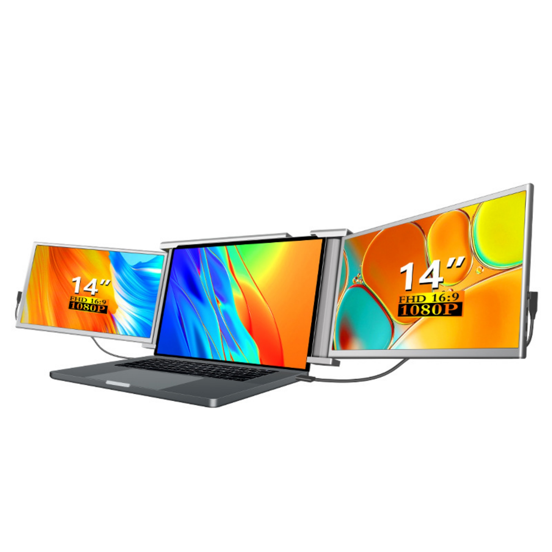 14 in Triple Monitor for Laptop Screen Extender 3