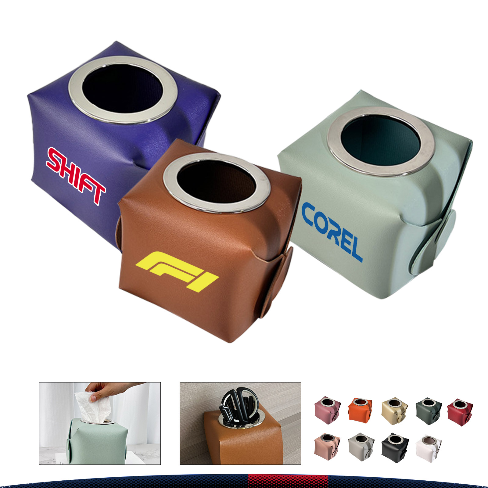 Multi-Functional Leather Tissue Box 9