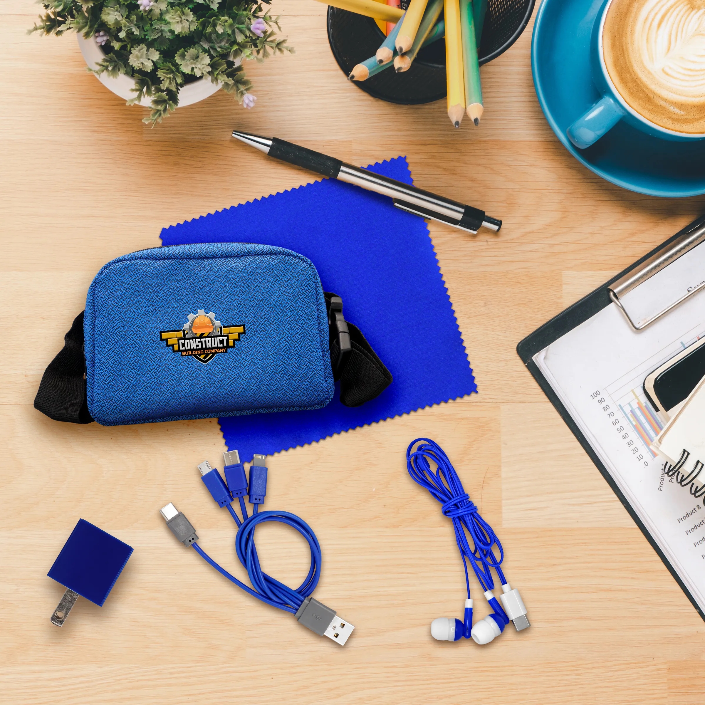 Speck Wall, Cable, Earbud and Cloth Fanny Pack Set 4