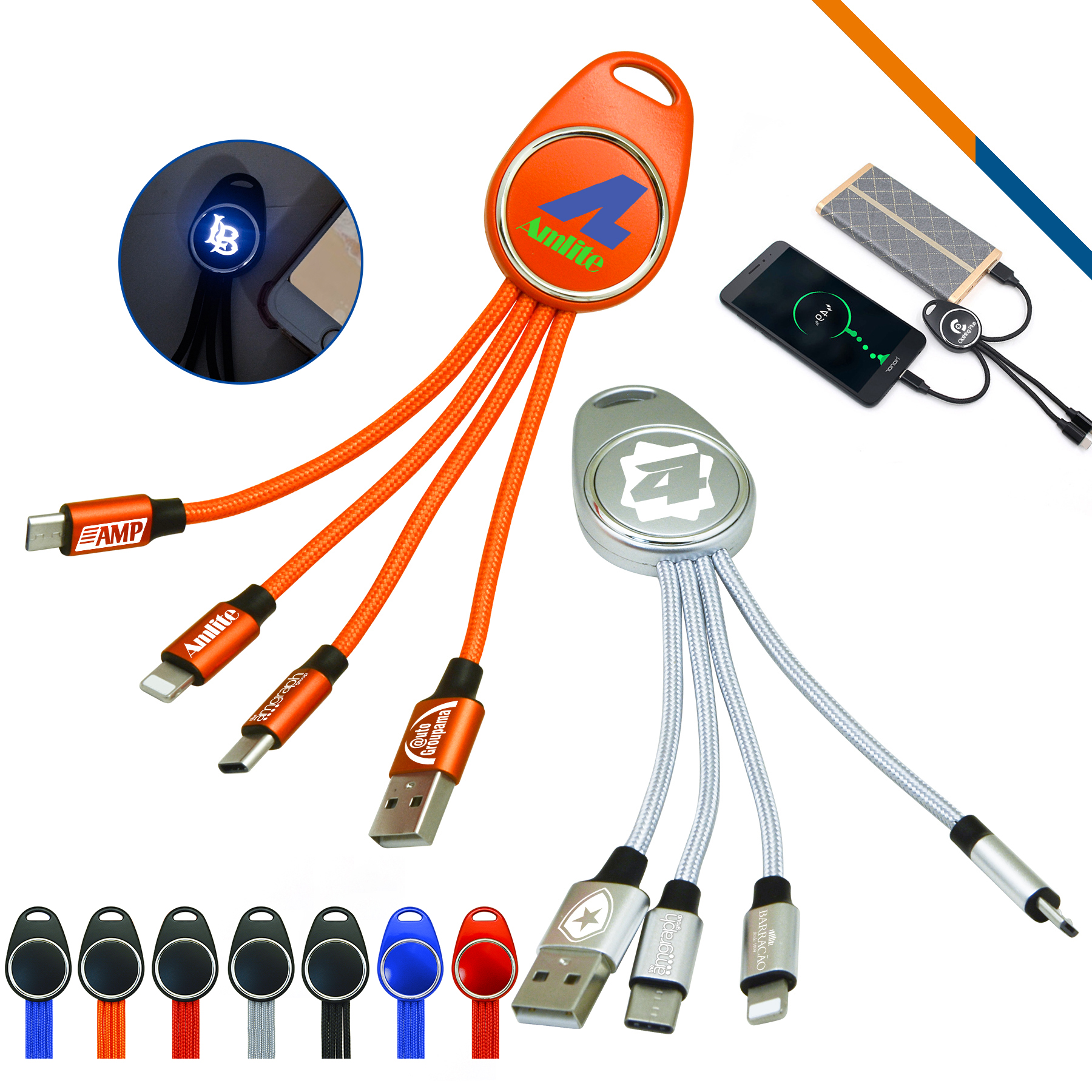 Hamilton Keychain Light Up Charging Cable 6