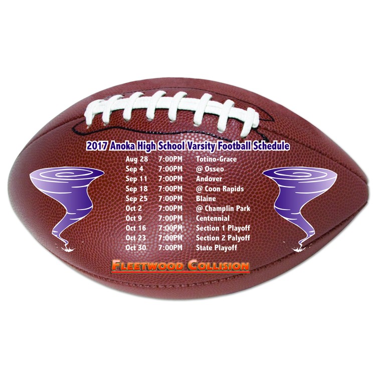 Vinyl Label (3.625"x6") Football Shape