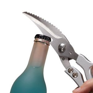 Curved Blade Kitchen Scissors Stainless Steel With Bottle Opener 3