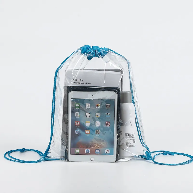 PVC drawstring bag waterproof transparent portable travel 4