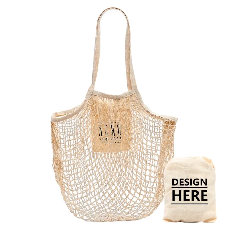 Mesh Cotton Tote, custom tote bag with logo imprint 6