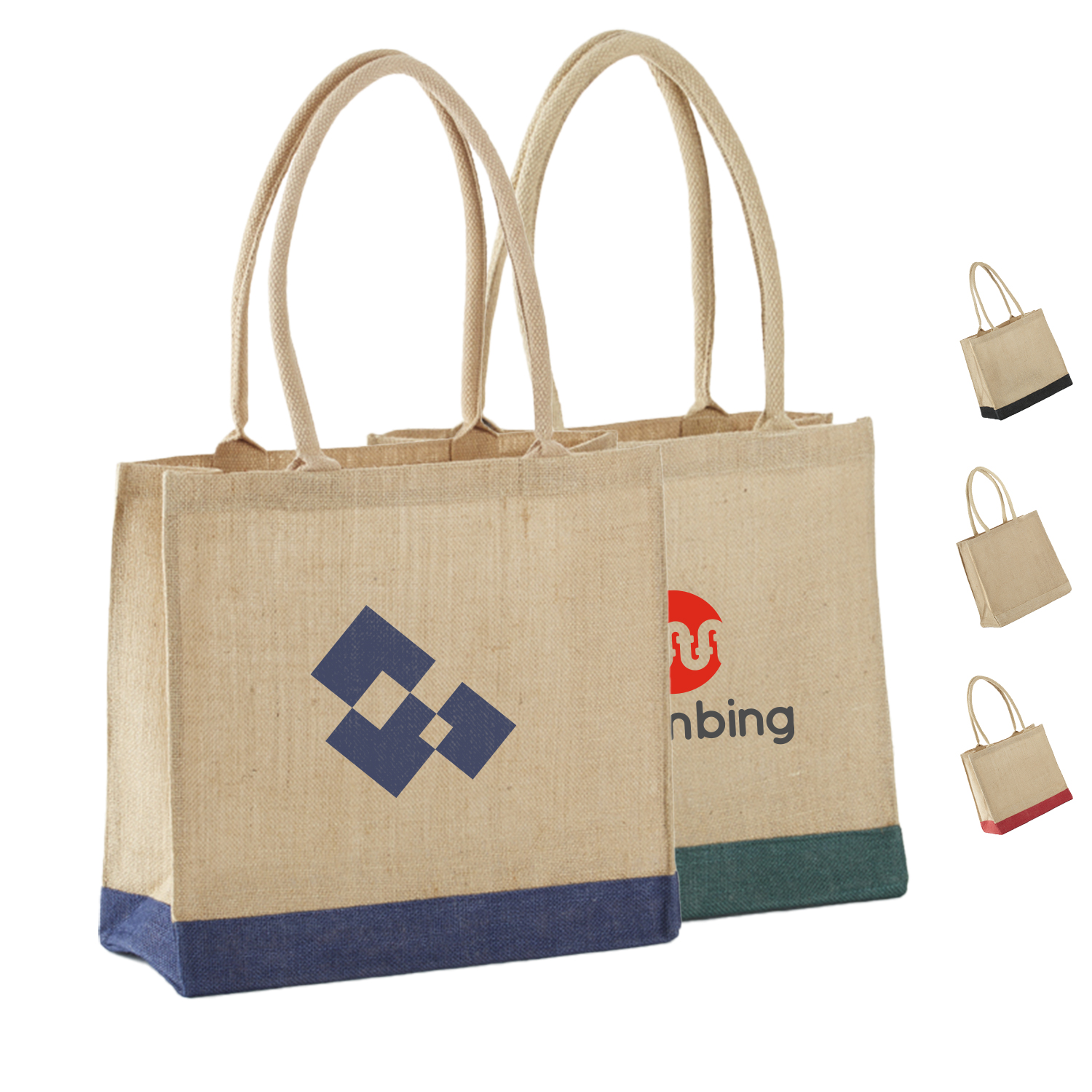All Natural Jute Tote Bag with Rope Handles 2