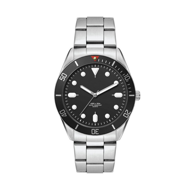 42MM, SILVER METAL CASE, BK BEZEL, 3-HAND MVT 1